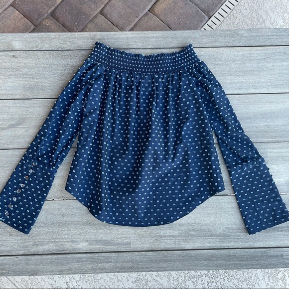 DEREK LAM 10 CROSBY off shoulder long sleeve top blouse FREE SHIPPING - Picture 6 of 12